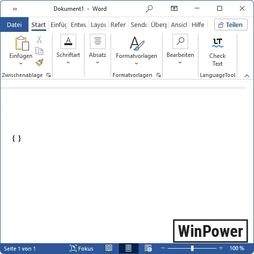 Tastenkombination STRG F9 für Feldfunktion in Word