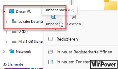 Windows 11 Dieser PC umbenennen in Windows Explorer