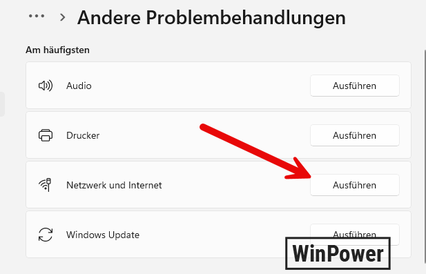Windows 11 Netzwerk Problembehandlung für WLAN Probleme ausführen WLAN verbindet nicht
