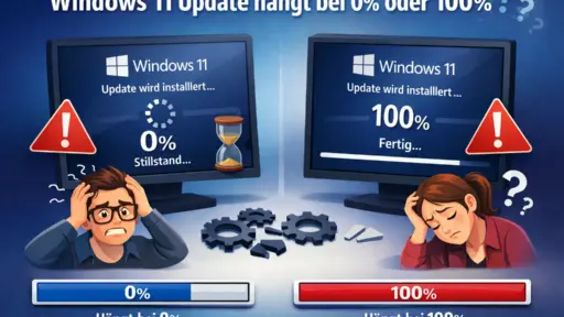 Windows 11 Update hängt bei 0 Prozent – Bildschirm mit Update Fortschritt