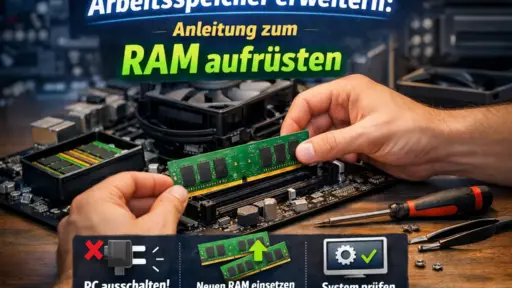 Arbeitsspeicher erweitern - RAM Module werden in Desktop PC eingebaut