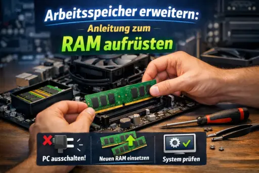 Arbeitsspeicher erweitern - RAM Module werden in Desktop PC eingebaut