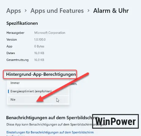 Windows 11 Hintergrund Apps deaktivieren – Energieoptimierung