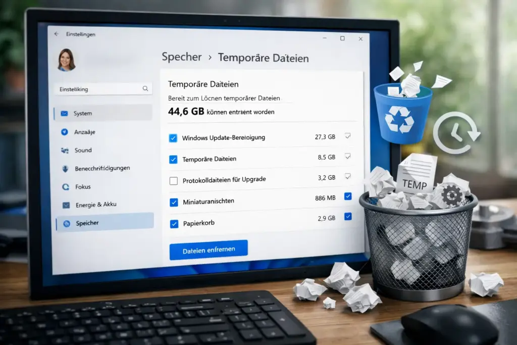 Temporäre Dateien löschen Windows 11 – Speicherübersicht in den Einstellungen