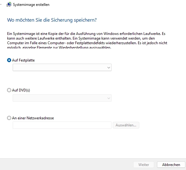 Windows 10 Sicherungseinstellungen – Backup auf externe Festplatte anlegen