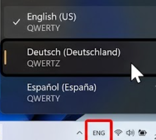 Windows 11 Tastatursprache ändern Sprachindikator in der Taskleiste