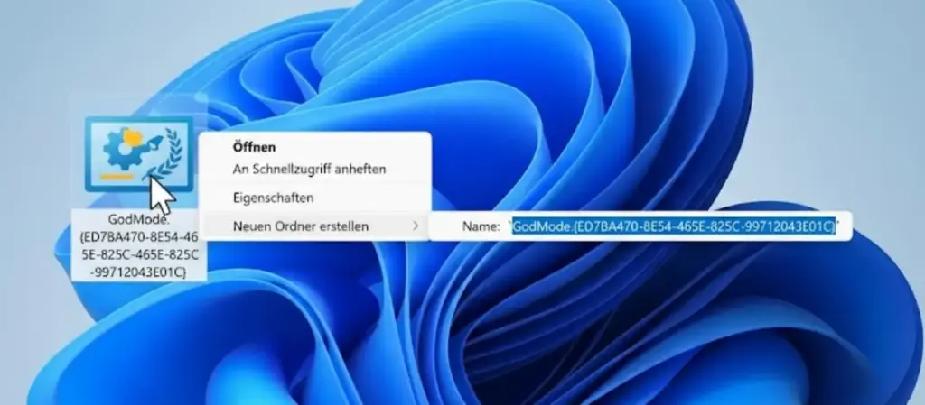 Windows 11 God Mode aktivieren – Desktop Ordner mit Systemsteuerungs Symbol