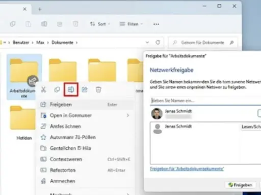 Windows 11 Ordner im Netzwerk freigeben