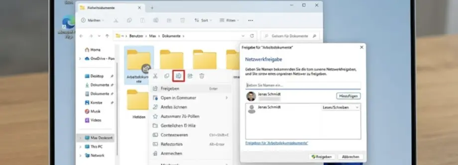 Windows 11 Ordner im Netzwerk freigeben