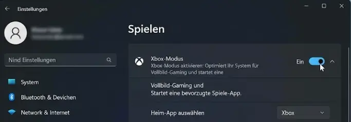Windows 11 Xbox Modus Einstellungen Gaming Bereich aktivieren
