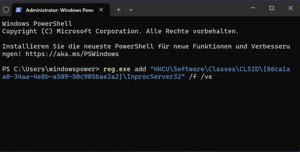 Windows 11 altes Kontextmenü aktivieren