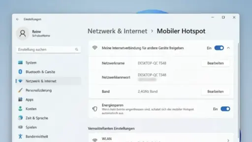 Windows 11 mobilen Hotspot einrichten