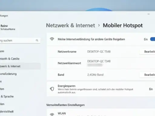 Windows 11 mobilen Hotspot einrichten