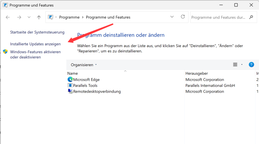 systemsteuerung updates