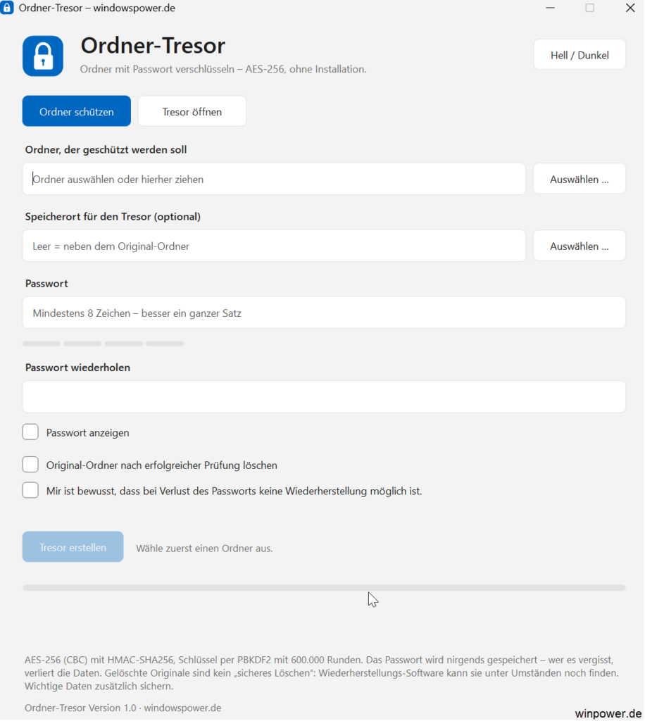 Ordner verschlüsseln Windows 11 Home Der kostenlose Ordner Tresor